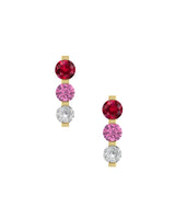 Candy Bar Pink Tourmaline 14k Gold Earrings