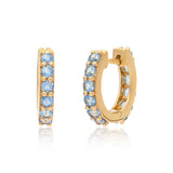 Aquamarine 14k Gold Huggies Earrings