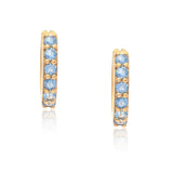 Aquamarine 14k Gold Huggies Earrings