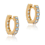 Aquamarine 14k Gold Huggies Earrings