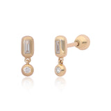 Ethereal Caress Diamond 14k Gold Drop Earrings