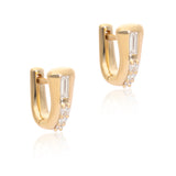 Ethereal Caress Diamond 14k Gold Mini Huggies