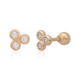 Ethereal Trio Diamond 14k Gold Studs