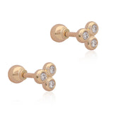 Ethereal Trio Diamond 14k Gold Studs