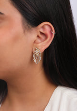 Ethereal Waterfall Diamond 14k Gold Chandelier Earrings