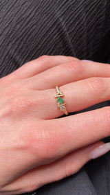 Ethereal Angel Emerald 14k Gold Ring