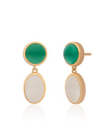 Mosaic Green Onyx Vermeil Dangler Earrings