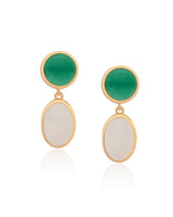 Mosaic Green Onyx Vermeil Dangler Earrings