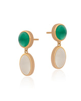 Mosaic Green Onyx Vermeil Dangler Earrings