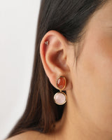 Mosaic Earrings - Rose and Sunstone