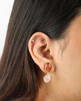 Mosaic Earrings - Rose and Sunstone