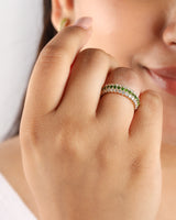 Timeless Sparkle Chrome Diopside Vermeil Ring