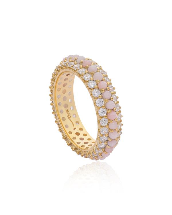 Timeless Sparkle Pink Opal Vermeil Ring