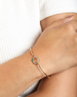 In Between Circles - Diamond 14k Gold Bangle Bracelet