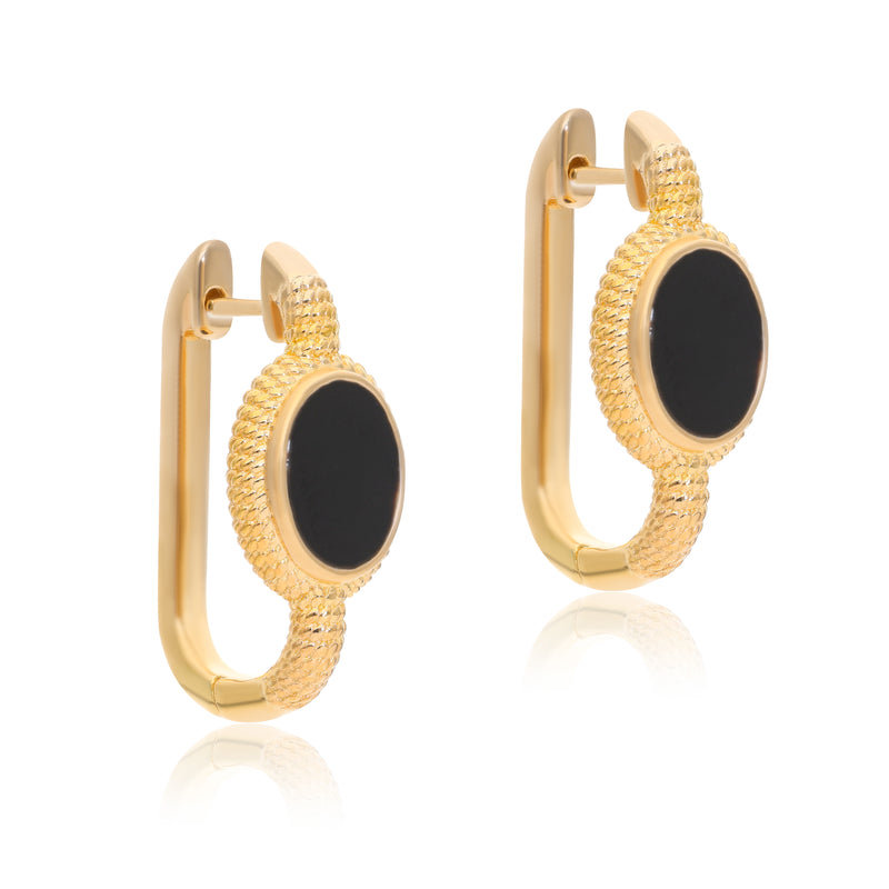 Kora Black Onyx Vermeil Link Hoops