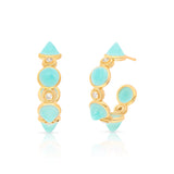 Conic Stone Vermeil Hoops - Amazonite