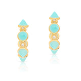 Conic Stone Vermeil Hoops - Amazonite