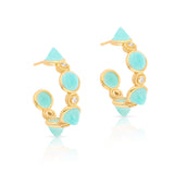 Conic Stone Vermeil Hoops - Amazonite