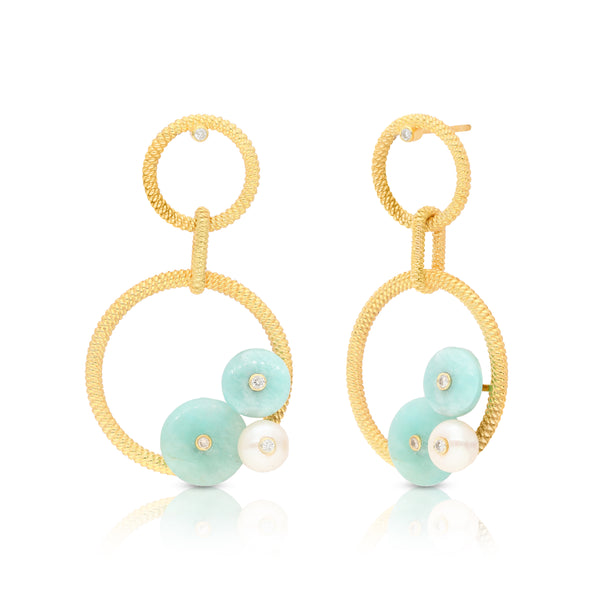 Ahana Amazonite Vermeil Dangler Earrings