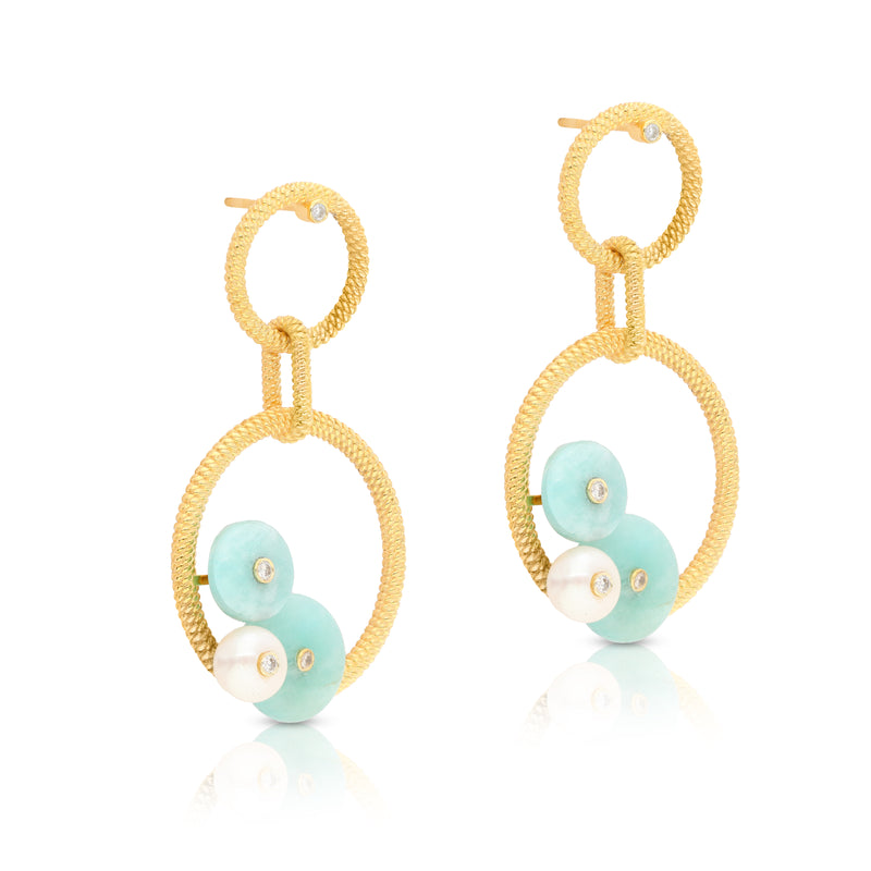 Ahana Amazonite Vermeil Dangler Earrings