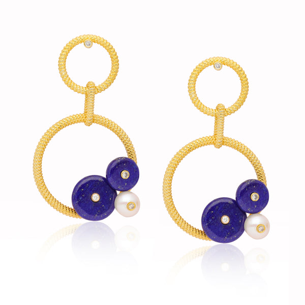 Ahana Lapis Vermeil Dangler Earrings