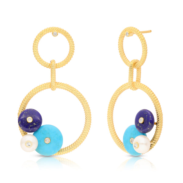 Ahana Turquoise Vermeil Dangler Earrings