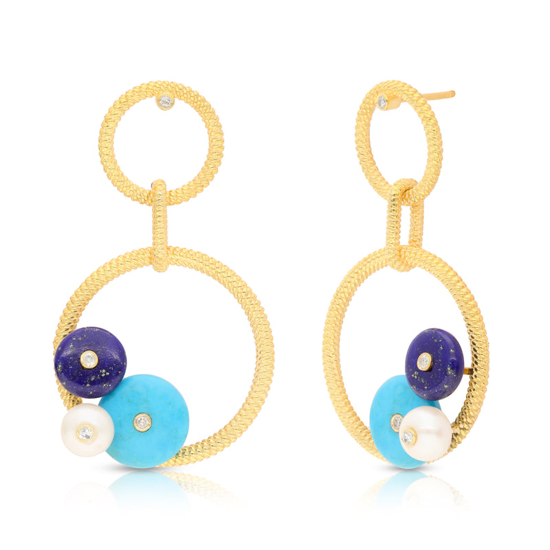 Ahana Turquoise Vermeil Dangler Earrings