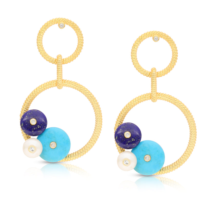 Ahana Turquoise Vermeil Dangler Earrings