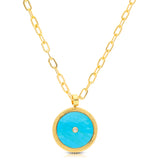 Lapis Medallion Vermeil Necklace