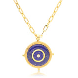 Compass Lapis Medallion Vermeil Necklace