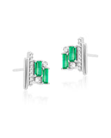 Ethereal Emerald & Diamond 14k Gold Studs