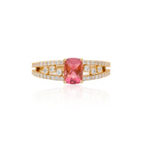 Ethereal Cushion-cut Pink Tourmaline Ring