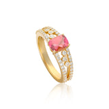 Ethereal Cushion-cut Pink Tourmaline Ring