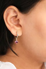 Ethereal Azalea Pink Tourmaline 14k Gold Hoops