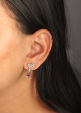 Ethereal Delight Pink Tourmaline 14k Gold Drop Earrings