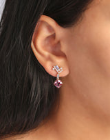 Ethereal Delight Pink Tourmaline 14k Gold Drop Earrings