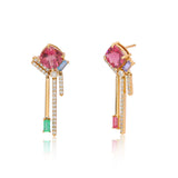 Ethereal Auretta Pink Tourmaline 14k Gold Earrings