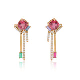 Ethereal Auretta Pink Tourmaline 14k Gold Earrings