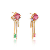 Ethereal Auretta Pink Tourmaline 14k Gold Earrings