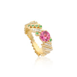 Ethereal Moss Pink Tourmaline 14k Gold Ring