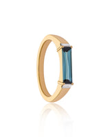 Ethereal Minimalist Blue Tourmaline 14k Gold Ring