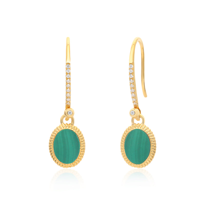 Ara Malachite Drop Vermeil Earrings