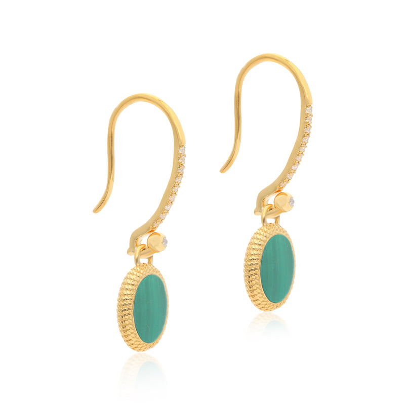 Ara Malachite Drop Vermeil Earrings