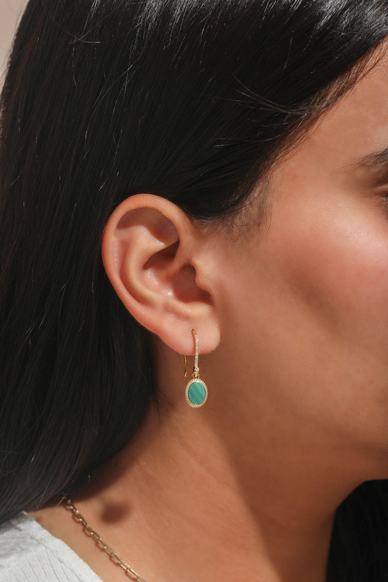 Ara Malachite Drop Vermeil Earrings