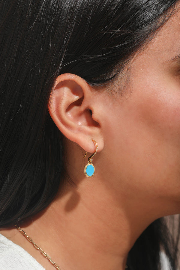 Ara Turquoise Drop Vermeil Earrings