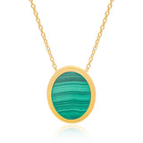 Ara Malachite Pendant Vermeil Necklace