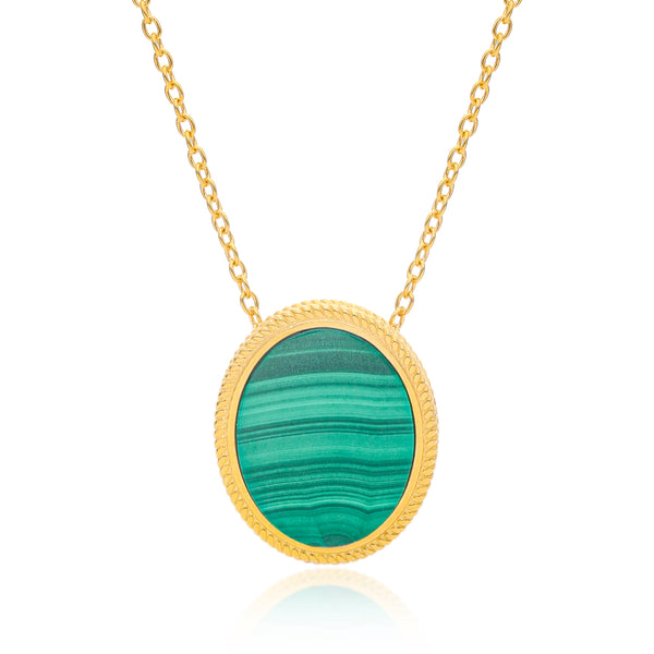 Ara Malachite Pendant Vermeil Necklace