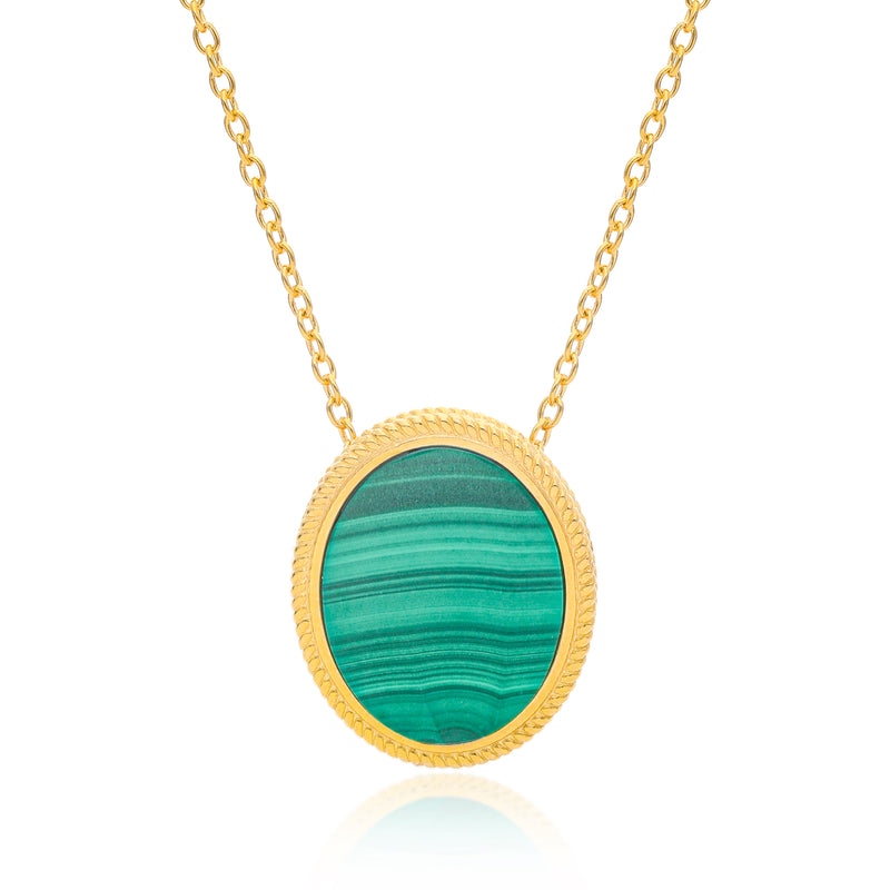 Ara Malachite Pendant Vermeil Necklace