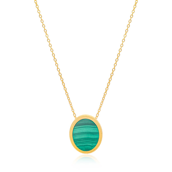 Ara Malachite Pendant Vermeil Necklace