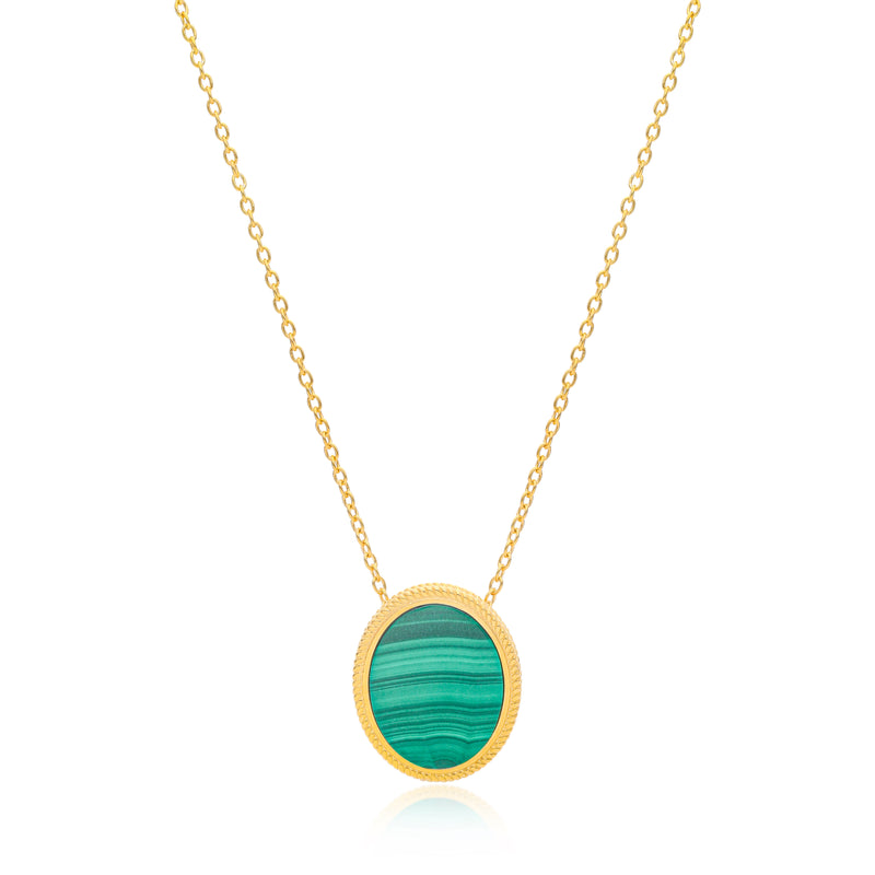 Ara Malachite Pendant Vermeil Necklace